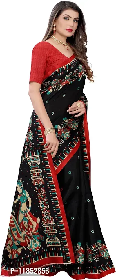 New Launched Art Silk Saree with Blouse piece For Women-thumb3