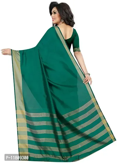 Stylish Cotton Silk Green Bollywood Saree with Blouse piece For Women Pack Of 1-thumb3