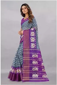 Stylish Art Silk Purple Bhagalpuri Saree with Blouse piece For Women Pack Of 1-thumb1