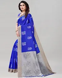 Trendy Cotton Silk Saree with Blouse piece For Women-thumb1