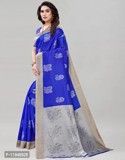 Trendy Cotton Silk Saree with Blouse piece For Women-thumb2