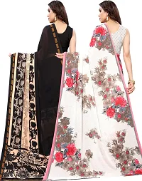 Attractive Georgette Saree with Blouse piece For Women Pack Of 2-thumb1