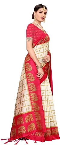 New Launched Art Silk Saree with Blouse piece For Women-thumb2