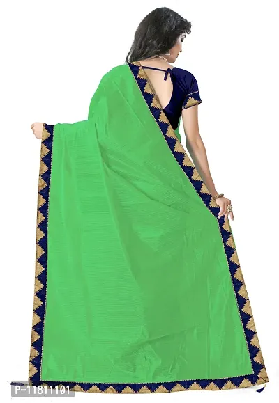 Stylish Cotton Silk Light Green Bollywood Saree with Blouse piece For Women Pack Of 1-thumb3