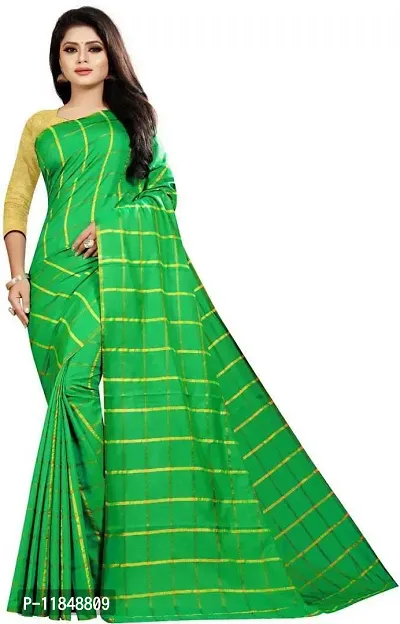 Trendy Silk Blend Saree with Blouse piece For Women-thumb0