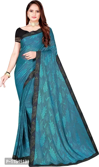 Trendy Lycra Saree with Blouse piece For Women