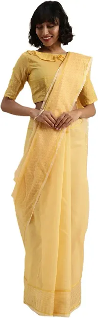 Stylish Art Silk Golden Bollywood Saree with Blouse piece For Women Pack Of 1-thumb2