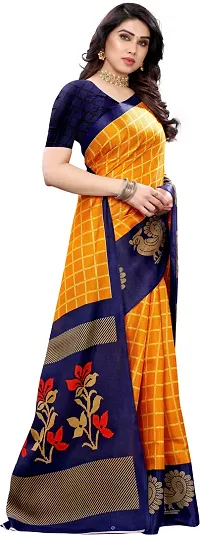 Trendy Art Silk Saree with Blouse piece For Women-thumb2