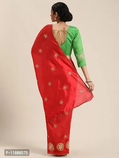 Stylish Art Silk Red Bollywood Saree with Blouse piece For Women Pack Of 1-thumb4