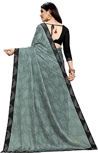 Trendy Lycra Saree with Blouse piece For Women-thumb2