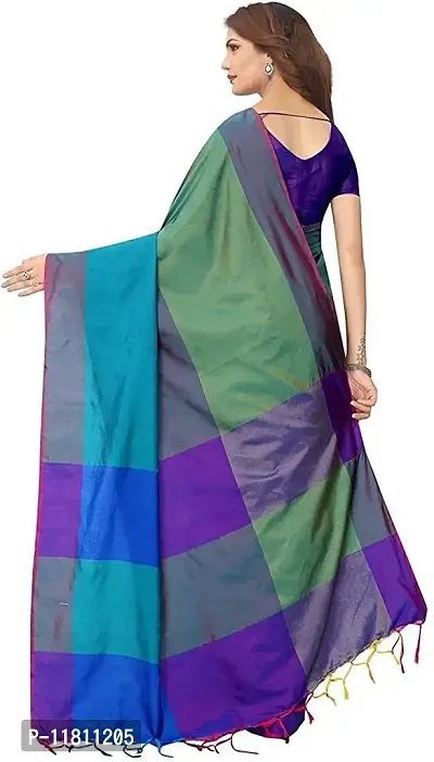 Stylish Silk Blend Multicoloured Assam Silk Saree with Blouse piece For Women Pack Of 1-thumb2