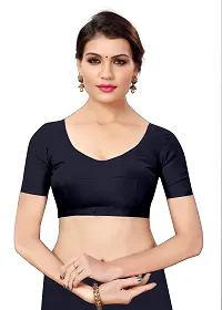 Stylish Georgette Black Daily Wear Saree with Blouse piece For Women Pack Of 1-thumb3