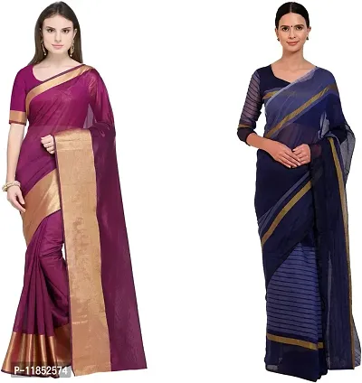 Attractive Georgette Saree with Blouse piece For Women Pack Of 2-thumb0