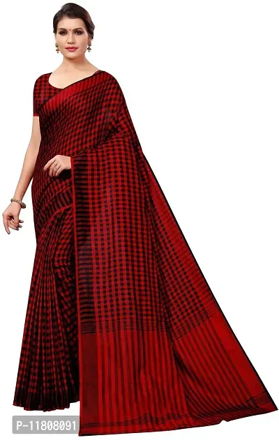 Stylish Georgette Red Daily Wear Saree with Blouse piece For Women Pack Of 1-thumb0