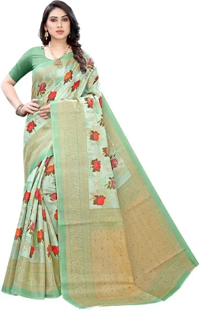 Beautiful Art Silk Saree with Blouse piece