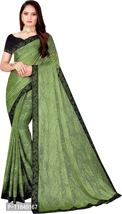 Trendy Lycra Saree with Blouse piece For Women