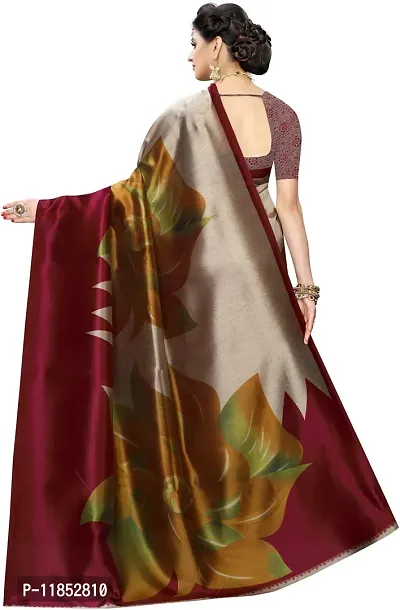 New Launched Art Silk Saree with Blouse piece For Women-thumb4