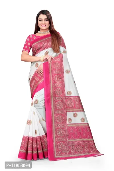 New Launched Art Silk Saree with Blouse piece For Women-thumb0