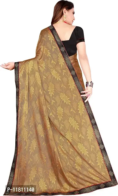 Stylish Lycra Yellow Bollywood Saree with Blouse piece For Women Pack Of 1-thumb0