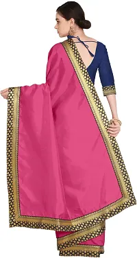 Stylish Art Silk Pink Bollywood Saree with Blouse piece For Women Pack Of 1-thumb3