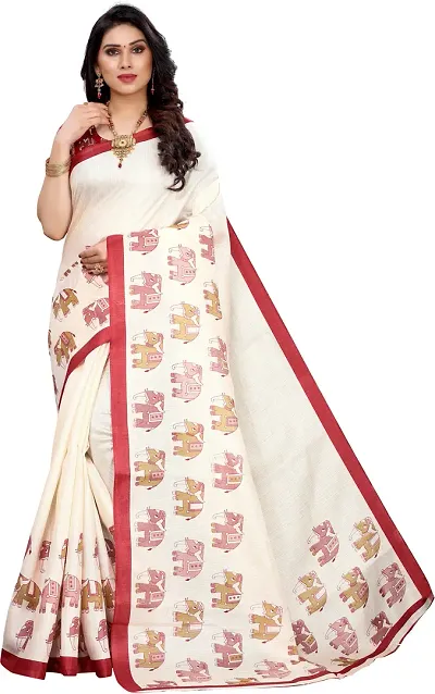 Beautiful Art Silk Saree with Blouse piece