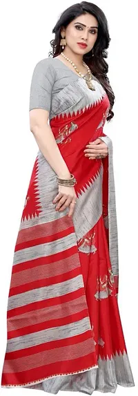 New Launched Art Silk Saree with Blouse piece For Women-thumb2