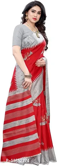 New Launched Art Silk Saree with Blouse piece For Women-thumb3