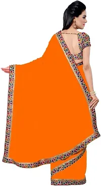 Trendy Silk Blend Saree with Blouse piece For Women-thumb1