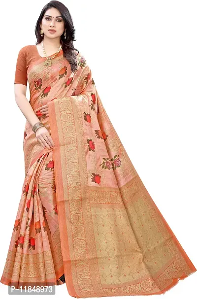 Trendy Cotton Silk Saree with Blouse piece For Women-thumb0