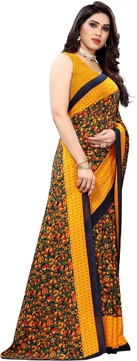 New Launched Georgette Saree with Blouse piece For Women-thumb2