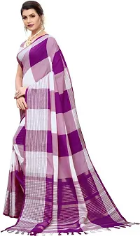 Trendy Linen Saree with Blouse piece For Women-thumb4