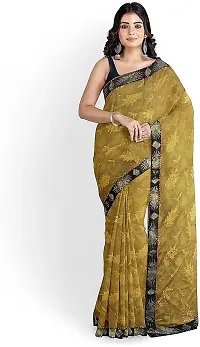 Stylish Lycra Yellow Bollywood Saree with Blouse piece For Women Pack Of 1-thumb2