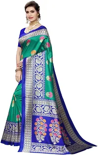 Stylish Silk Blend Saree with Blouse piece For Women-thumb1