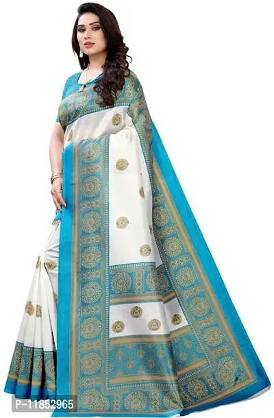 New Launched Art Silk Saree with Blouse piece For Women-thumb2