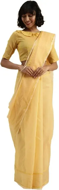 Stylish Art Silk Golden Bollywood Saree with Blouse piece For Women Pack Of 1-thumb3