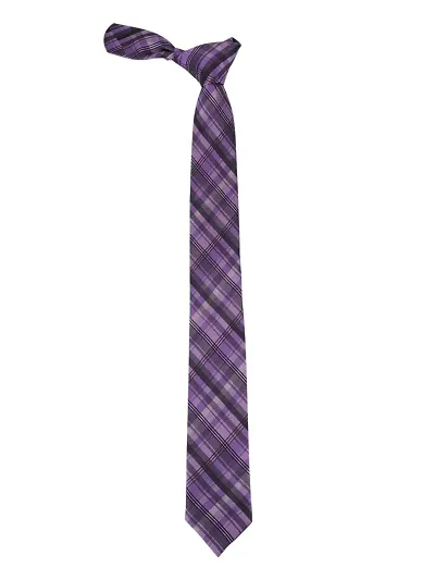 Alvaro castagnino Men Purple Black Checked Skinny Tie