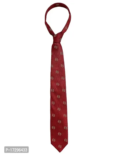 Alvaro castagnino Men Red Woven Designed Skinny Tie-thumb0
