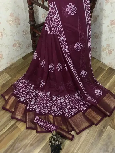 New Arrival!!: Printed Exclusive Cotton Silk Sarees