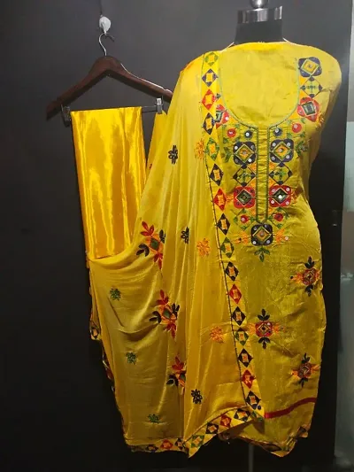 Chanderi Silk Embroidered Women Dress Material