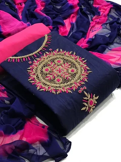 Festive Wear Chanderi Silk Womens Dress Material
