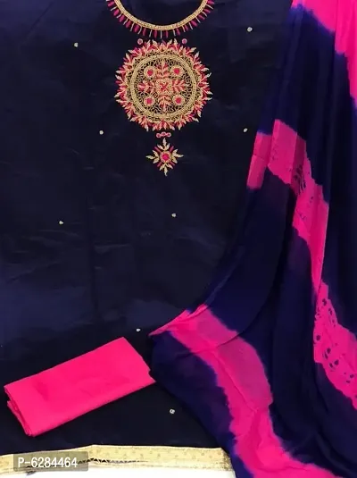 Exclusive Chanderi Silk Dress Material with Dupatta-thumb0