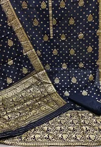 Stylish Banarasi Silk Jacquard Dress Material With Dupatta Set-thumb1