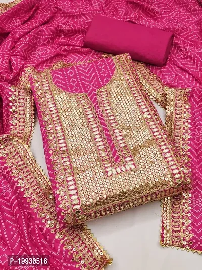 Fancy Chanderi Silk Unstitched Dress Material for Women