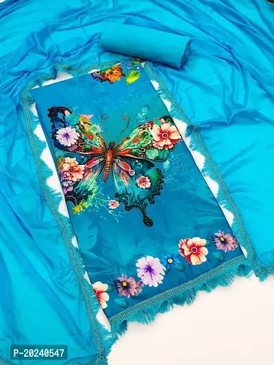 Classic Maslin Silk Digital Printed Dress Material with Dupatta