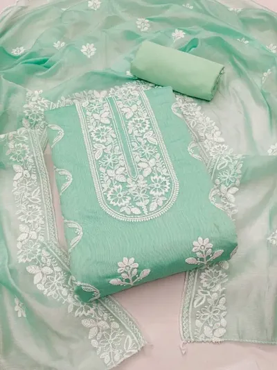 Buy CHANDERI SILK DRESS MATERIAL Lowest price in India GlowRoad