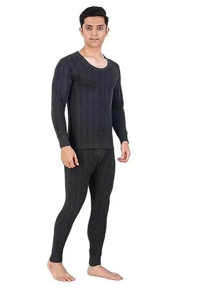 Neellohit Mens Round Neck Full Sleeves Woolen Thermal Pyjama Top Set