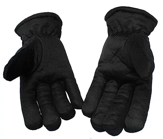 Classic Synthetic Leather Solid Gloves