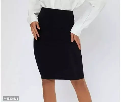 Elegant Polyester Solid Skirts For Women-thumb0