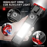 Rangwell Life-Saving Tool Torch Rechargeable LED Flashlight Long Beam Range with Power Bank, Window Glass and Seat Belt Cutter 4 Modes for Car Camping Hiking, Hammer and Strong Magnets (Black-B5)-thumb1