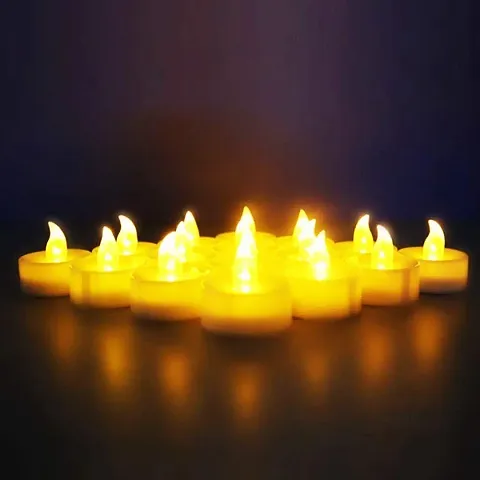Rangwell Acrylic Flameless & Smokeless Decorative Candles Led Tea Light Perfect for Gift, Diwali, Navratri Decoration | Led Tea Light Candles